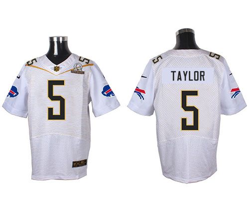Nike Bills #5 Tyrod Taylor White 2016 Pro Bowl Men's Stitched NFL Elite Jersey